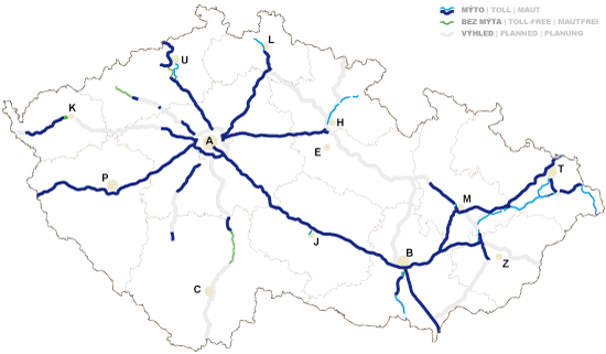 Motorways and freeways subject to a fee